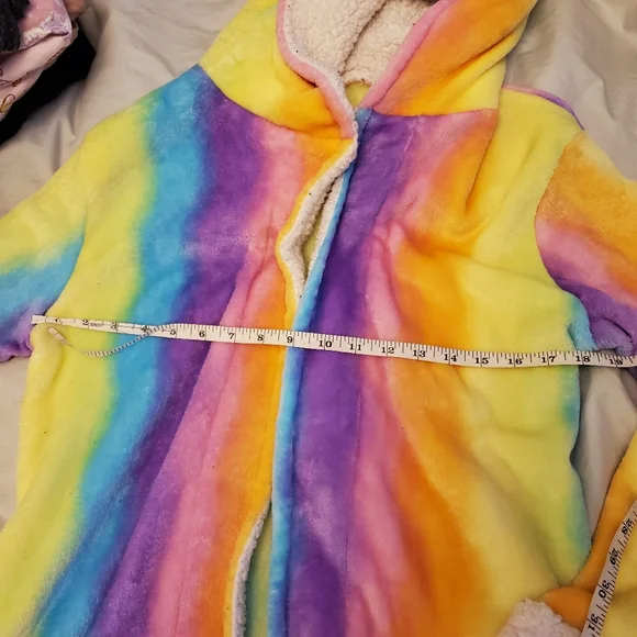 Rainbow Unicorn Plush bathrobe women's Small y2k festival - Picture 8 of 11